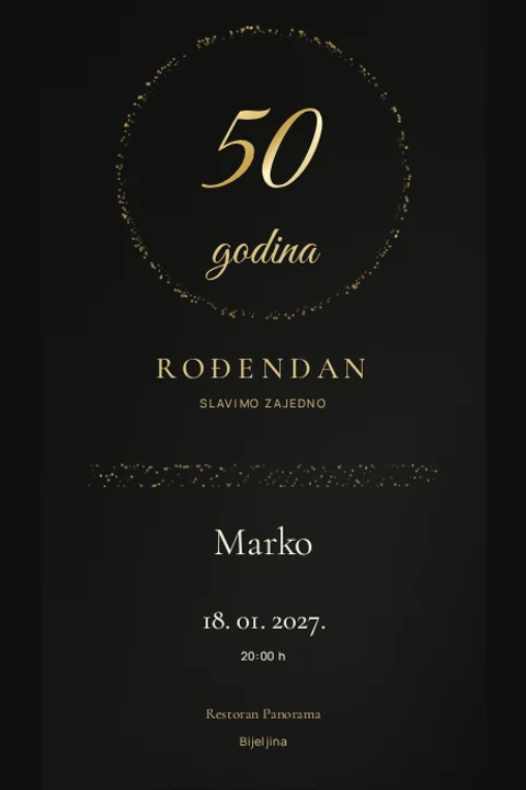 Invitation preview: Golden circle
