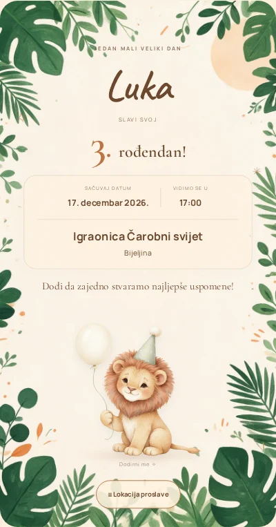 Little safari — primjer dječije pozivnice